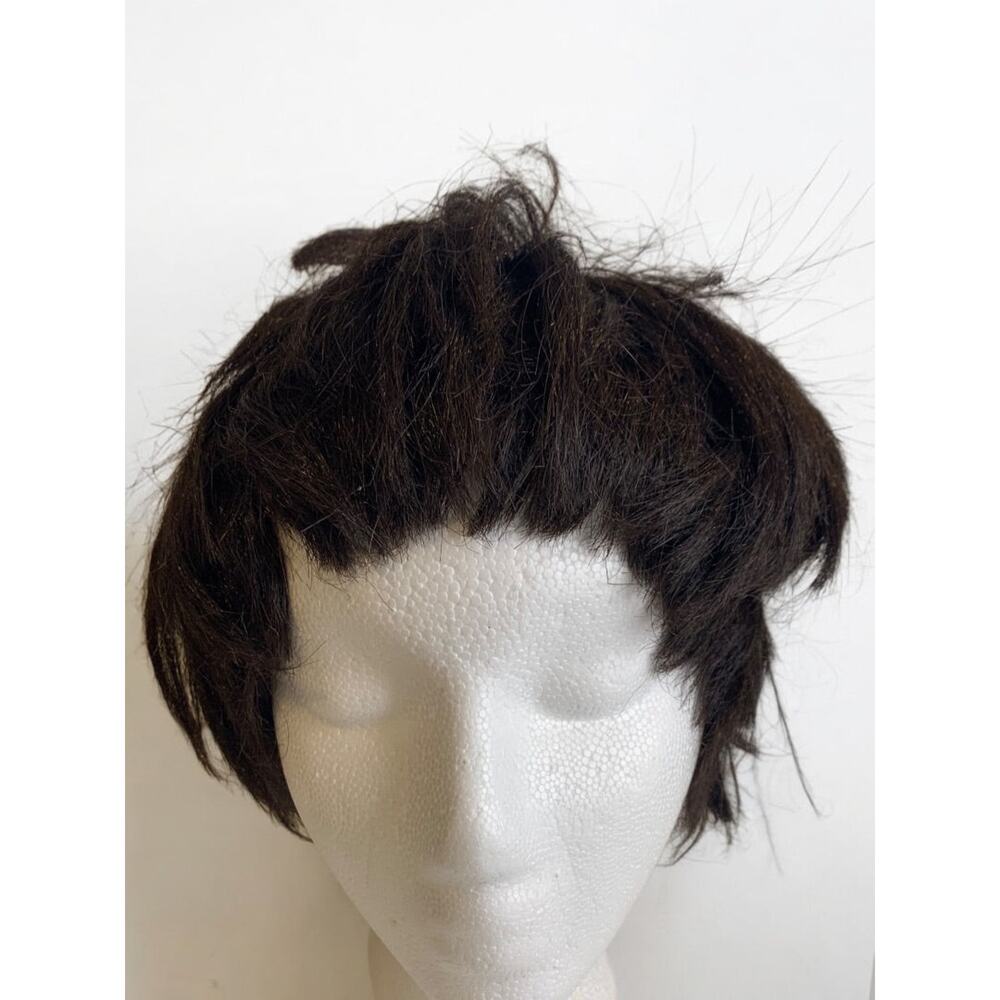 Vintage Dark Brown Wig Short Hair Pixie Costume Halloween